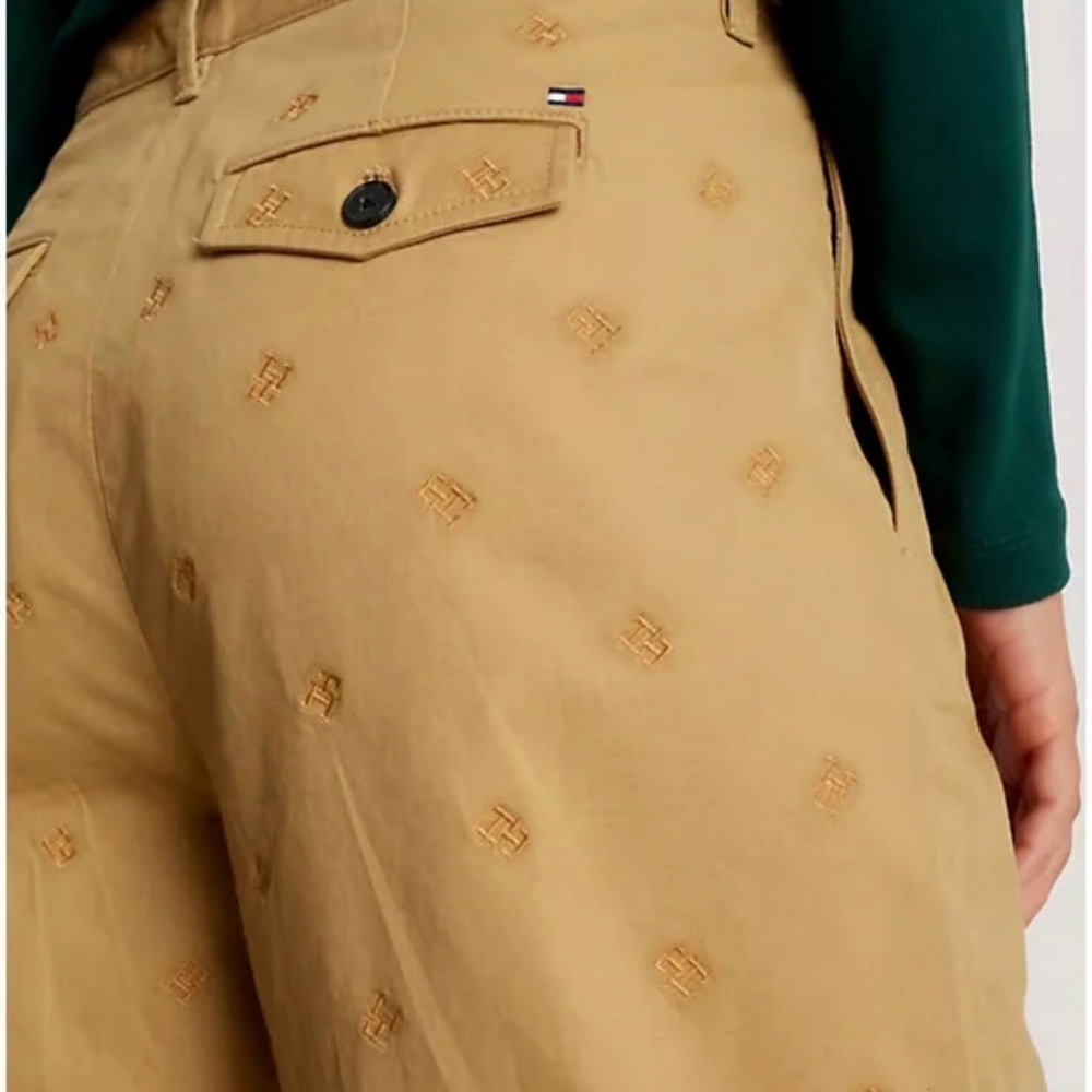 Tommy Hilfiger logo all over Embroidered Pants women 8 rare!